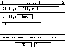 Hddrconf, allgemeine Einstellungen