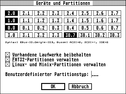 Geräte und Partitionen