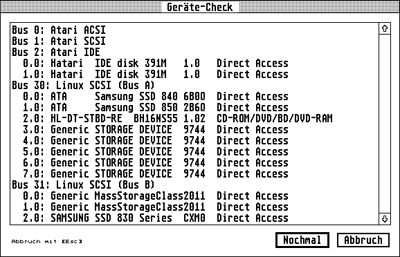 Device check with SCSI Driver