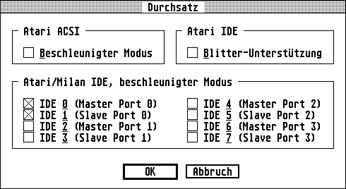 Durchsatz-Einstellungen