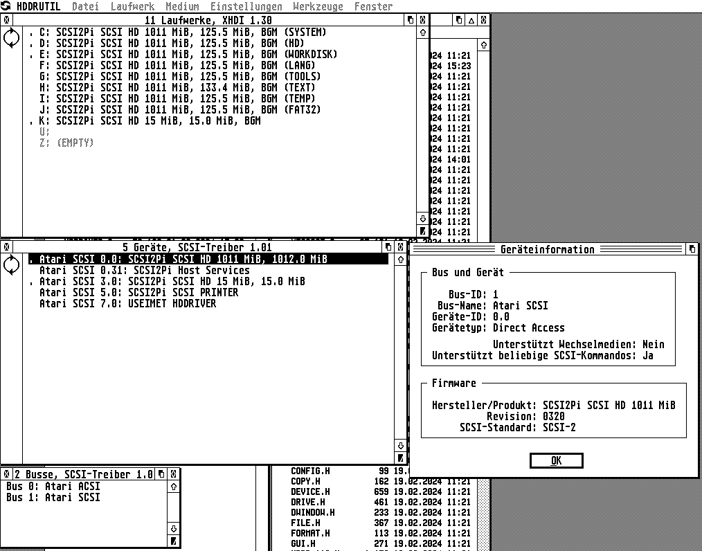 Atari mit PiSCSI-Board