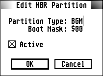 Editing of MBR partition data